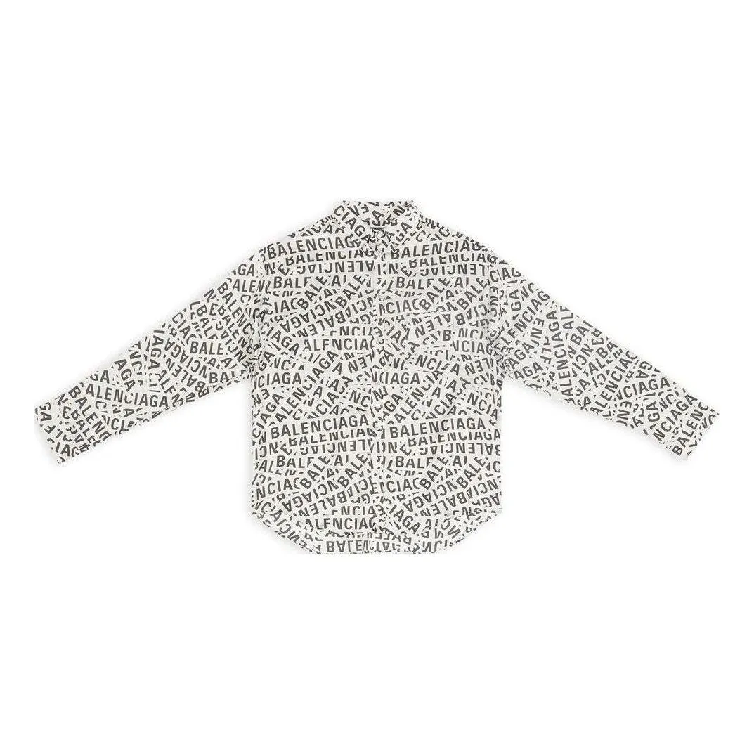Balenciaga All Over Logo Strips Large Fit Shirt 'Grey' 662983TML201240 sold by KicksCrew