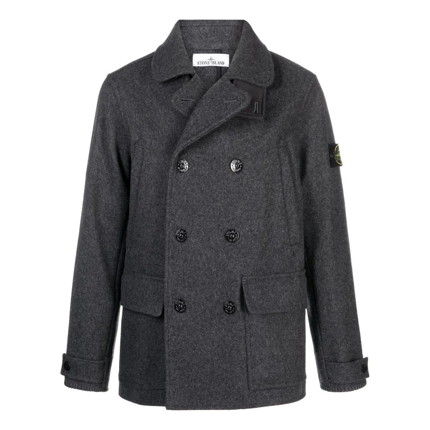 STONE ISLAND Wool Street Style Plain Logo Peacoats Coats 'Grey' 791543030-V0067 sold by KicksCrew