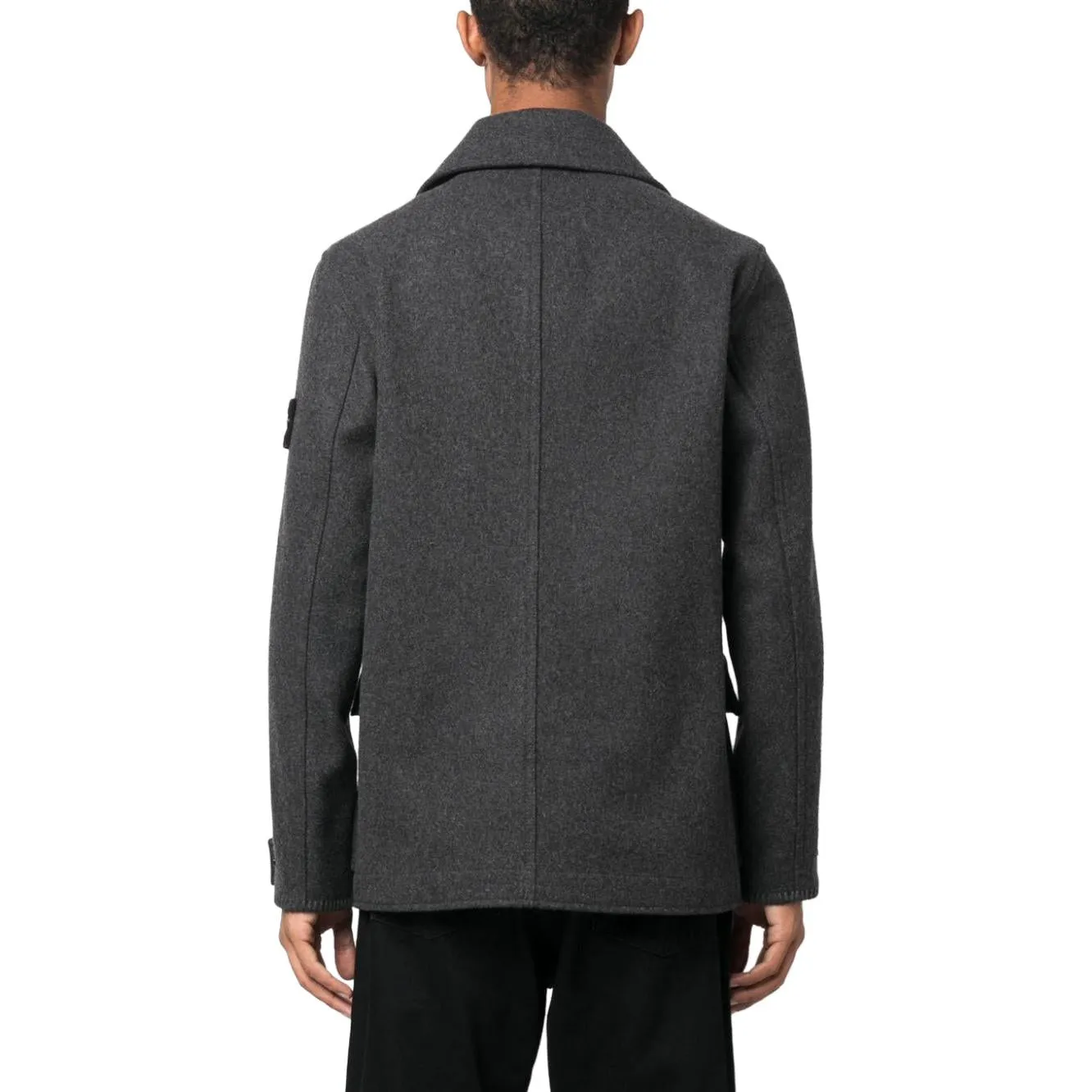 STONE ISLAND Wool Street Style Plain Logo Peacoats Coats 'Grey' 791543030-V0067 sold by KicksCrew product image thumbnail 2