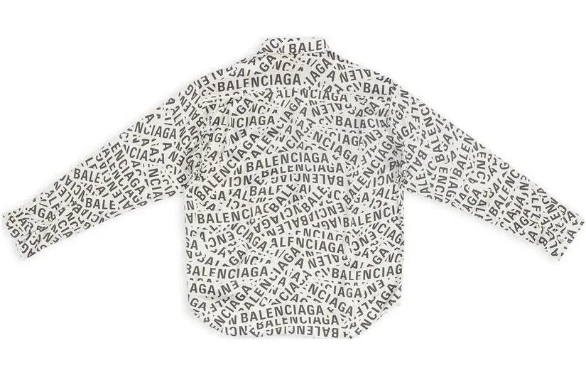 Balenciaga All Over Logo Strips Large Fit Shirt 'Grey' 662983TML201240 sold by KicksCrew product image thumbnail 2