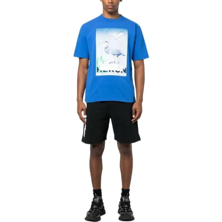 HERON PRESTON SS23 Censored Heron T-shirt 'Blue' HMAA032S23JER0024540 sold by KicksCrew product image thumbnail 3