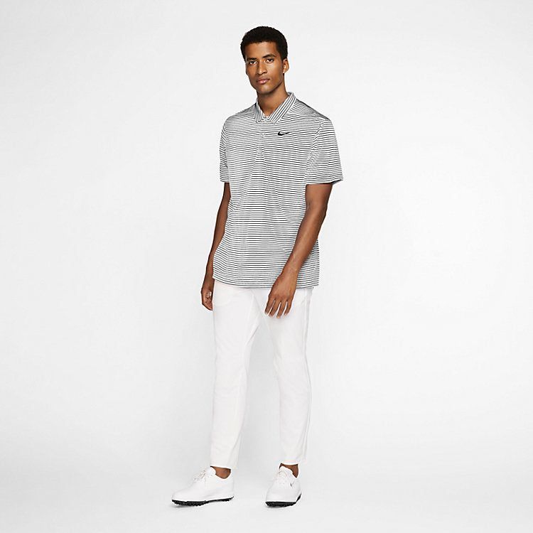 Nike Dri-fit Striped Golf Polo Shirt 'White Black' AJ5482-100 sold by KicksCrew product image thumbnail 5
