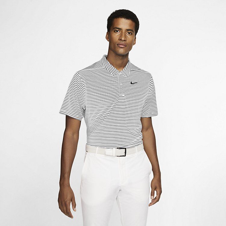 Nike Dri-fit Striped Golf Polo Shirt 'White Black' AJ5482-100 sold by KicksCrew product image thumbnail 3