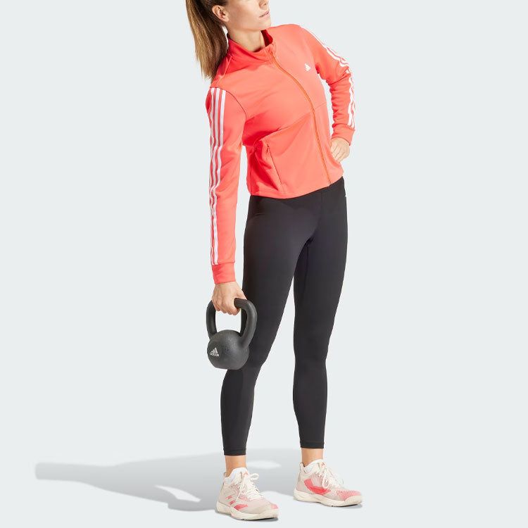 (WMNS) Adidas Aeroready Train Essentials 3-Stripes Track Top 'Pink' IS3976 sold by KicksCrew product image thumbnail 5