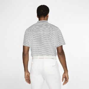 Nike Dri-fit Striped Golf Polo Shirt 'White Black' AJ5482-100 sold by KicksCrew