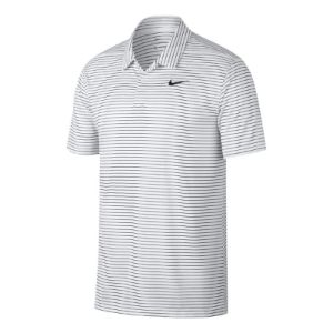 Nike Dri-fit Striped Golf Polo Shirt 'White Black' AJ5482-100 sold by KicksCrew
