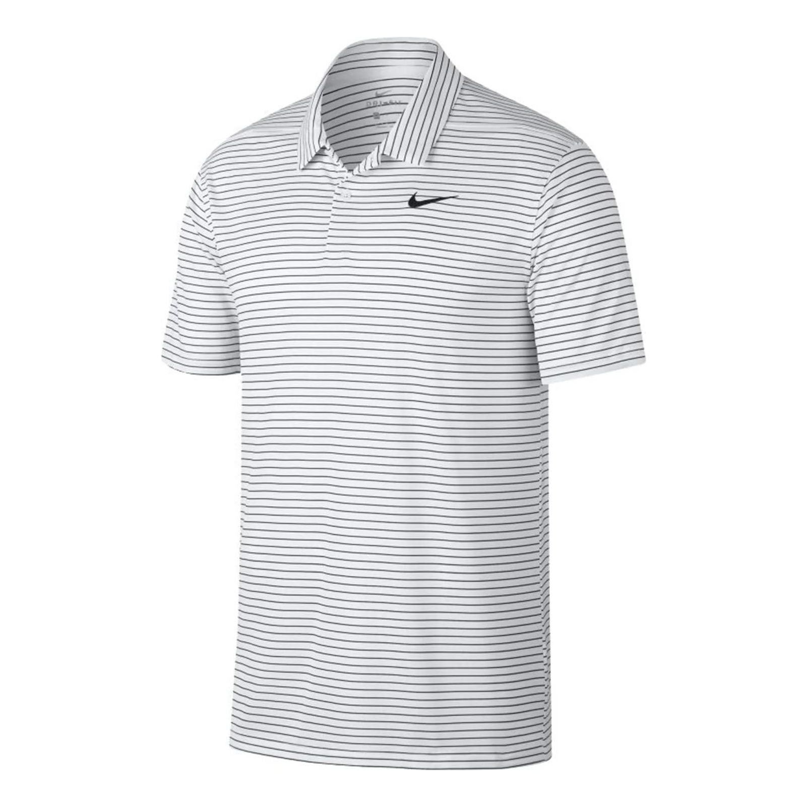 Nike Dri-fit Striped Golf Polo Shirt 'White Black' AJ5482-100 sold by KicksCrew
