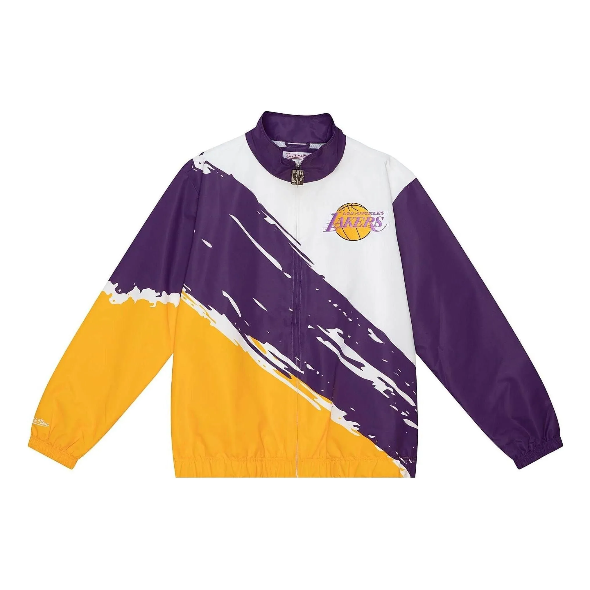 Mitchell & Ness x NBA Los Angeles Lakers Full-Zip Windbreaker Jacket 'White Purple Yellow' OJZP3414-LALYYPPPMTWH sold by KicksCrew