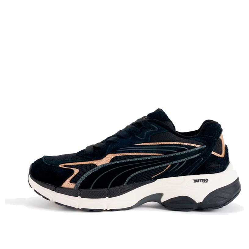 (WMNS) Puma Teveris Nitro Metallic 'Black Puma Gold' 396863-02 sold by KicksCrew