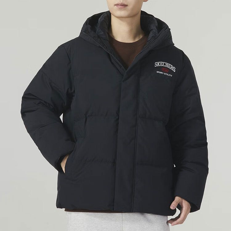 Skechers Hooded Down Jacket 'Black White Red' L423M033-0018 sold by KicksCrew product image thumbnail 3