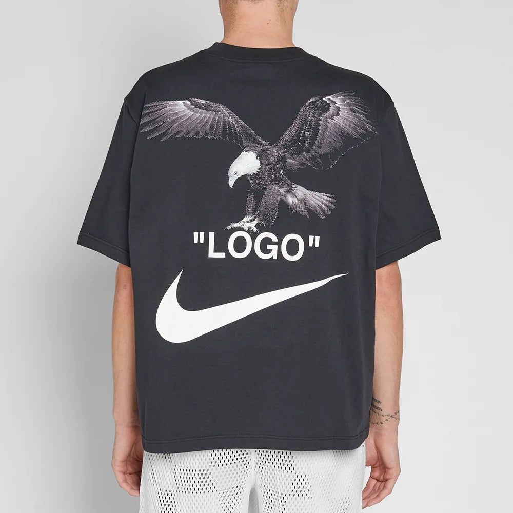NIKE off-white イーグル TEE ブラック L Nike Nike x OFF-WHITE Crop Eagle Logo Printing Short Sleeve