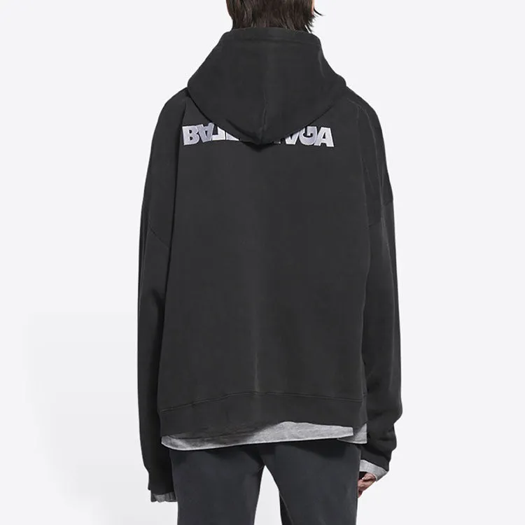 Balenciaga Turn Zip-Up Hoodie Wide Fit 'Black' 674719TLVB49034 sold by KicksCrew product image thumbnail 4