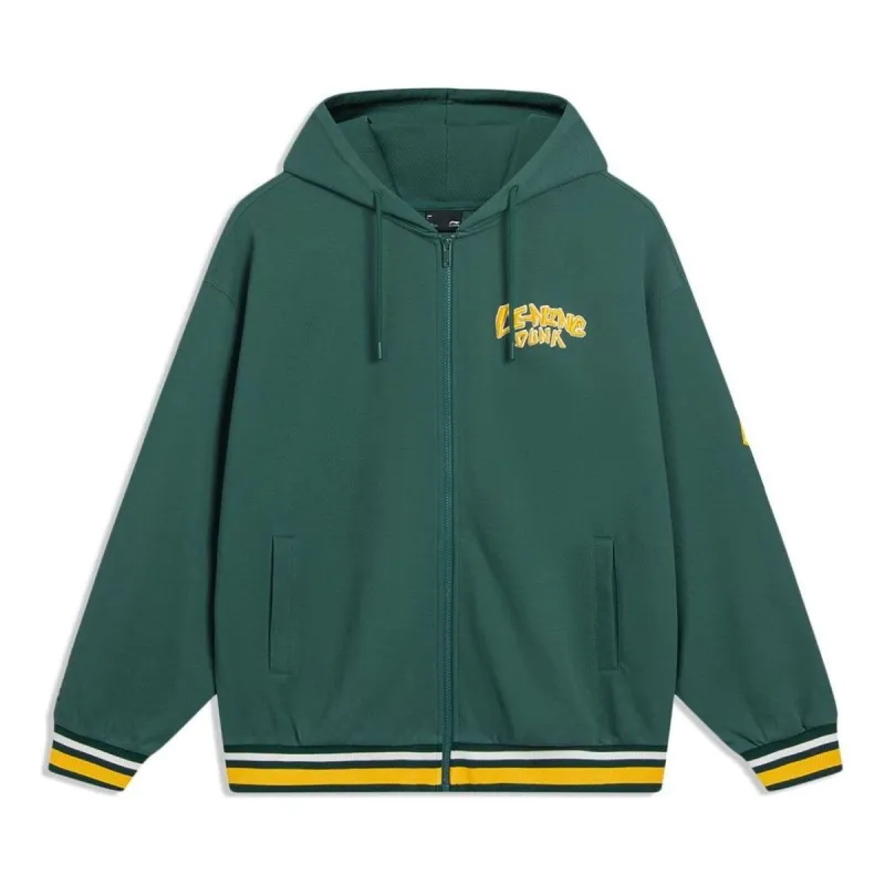 Li-Ning Hoops Graphic Hooded Jacket 'Green' AWDT549-3 sold by KicksCrew