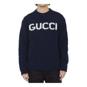 Gucci Knit Wool Jumper With Gucci Intarsia 'Blue Ivory' 761539-XKDK4-4492 sold by KicksCrew