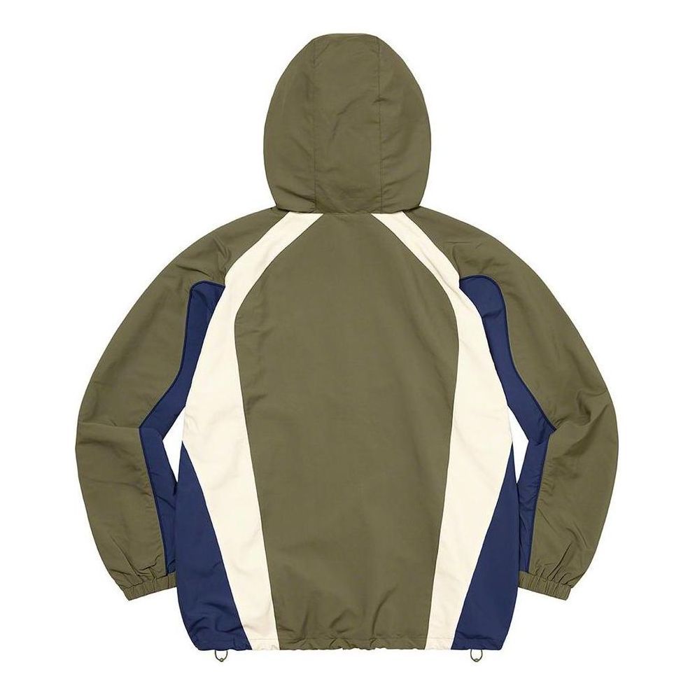 Supreme Paneled Half Zip Pullover 'Olive Green White' SUP-FW22-730 sold by KicksCrew product image thumbnail 2