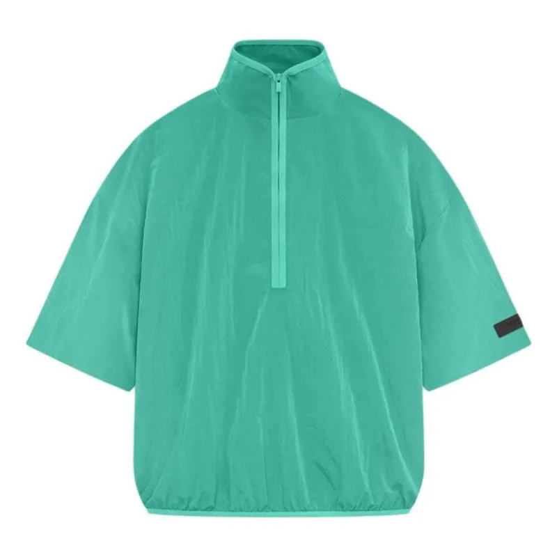 Fear of God Essentials SS24 Crinkle Nylon Half Zip Short Sleeve Shirt 'Mint Leaf' 186SP244052F sold by KicksCrew
