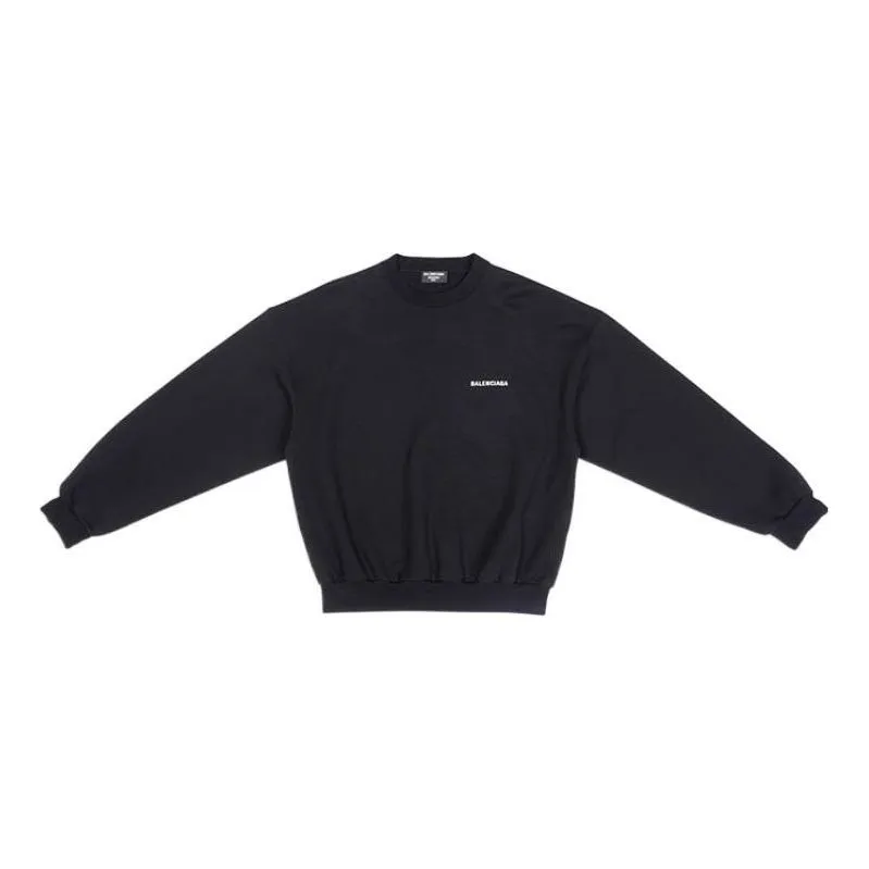 Balenciaga Crewneck Sweatshirt Regular Fit 'Black' 697869TMVF51070 sold by KicksCrew