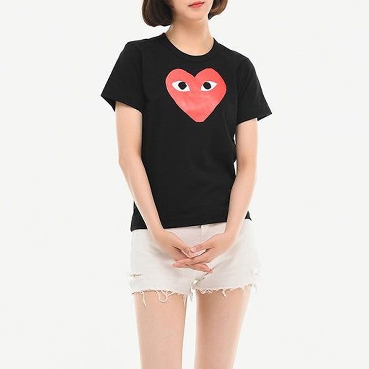 (WMNS) COMME des GARCONS PLAY T-Shirt Large Red Heart 'Black' AZ-T111-051-1 sold by KicksCrew product image thumbnail 2
