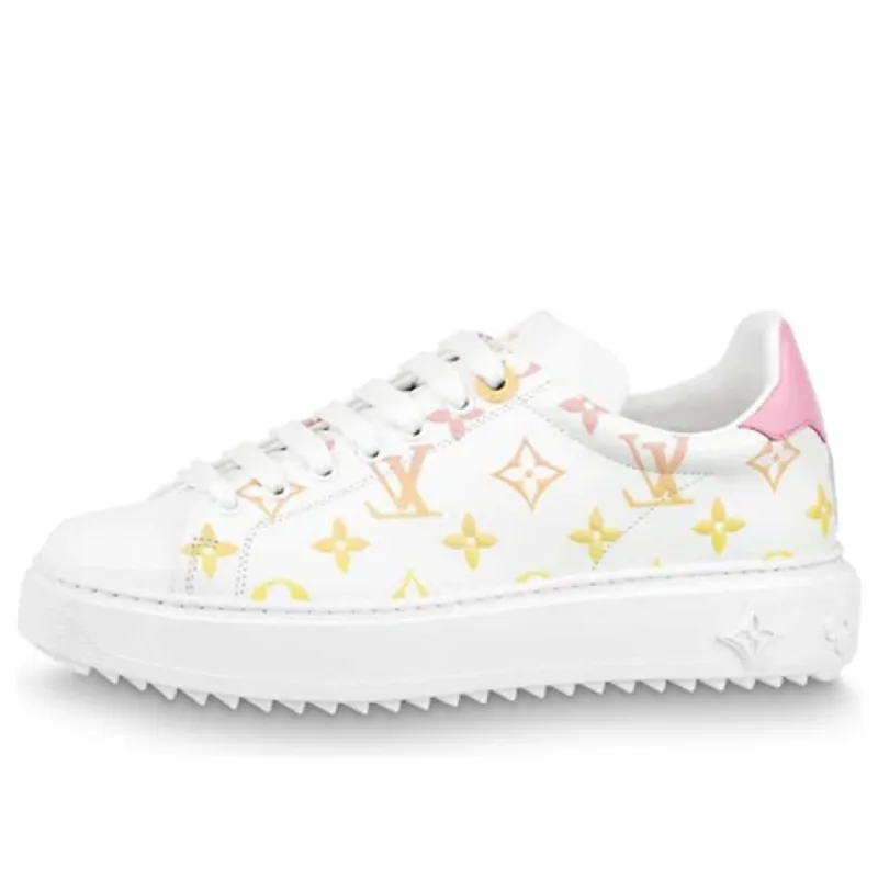 (WMNS) LOUIS VUITTON Time Out Sneakers 'White with Orange Ombre Monogram' 1A8SZG sold by KicksCrew