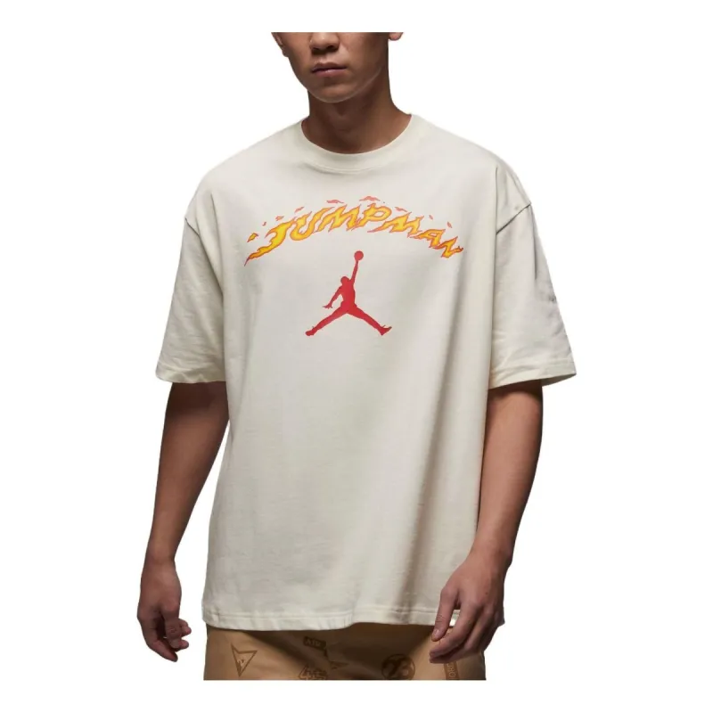 Air Jordan Fire Jumpman Logo T-Shirt 'White' FJ7685-133 sold by KicksCrew