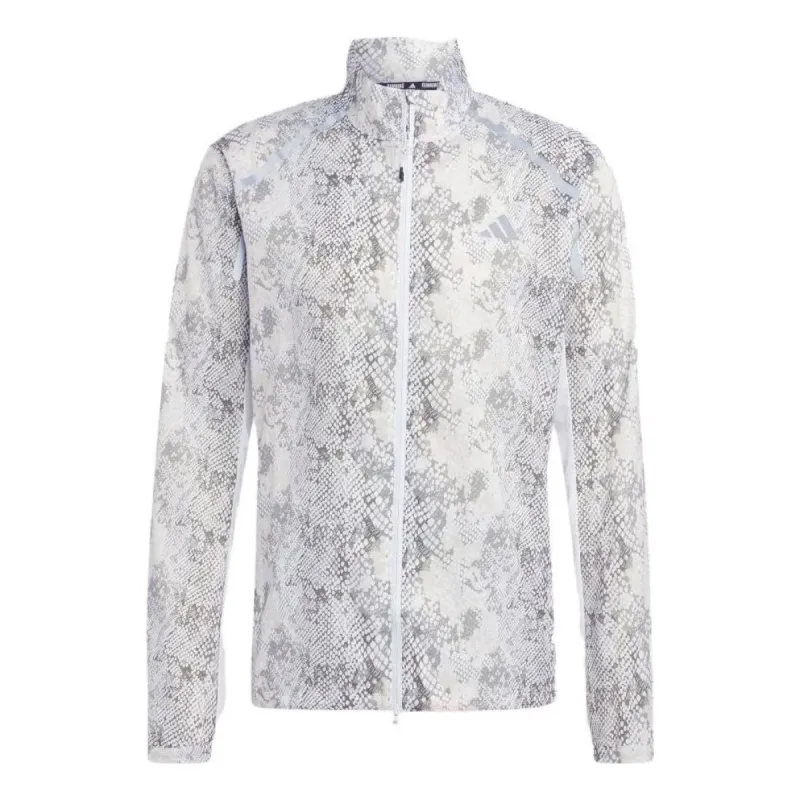 adidas Allover Print Marathon Jacket 'White Aluminium' IC7597 sold by KicksCrew