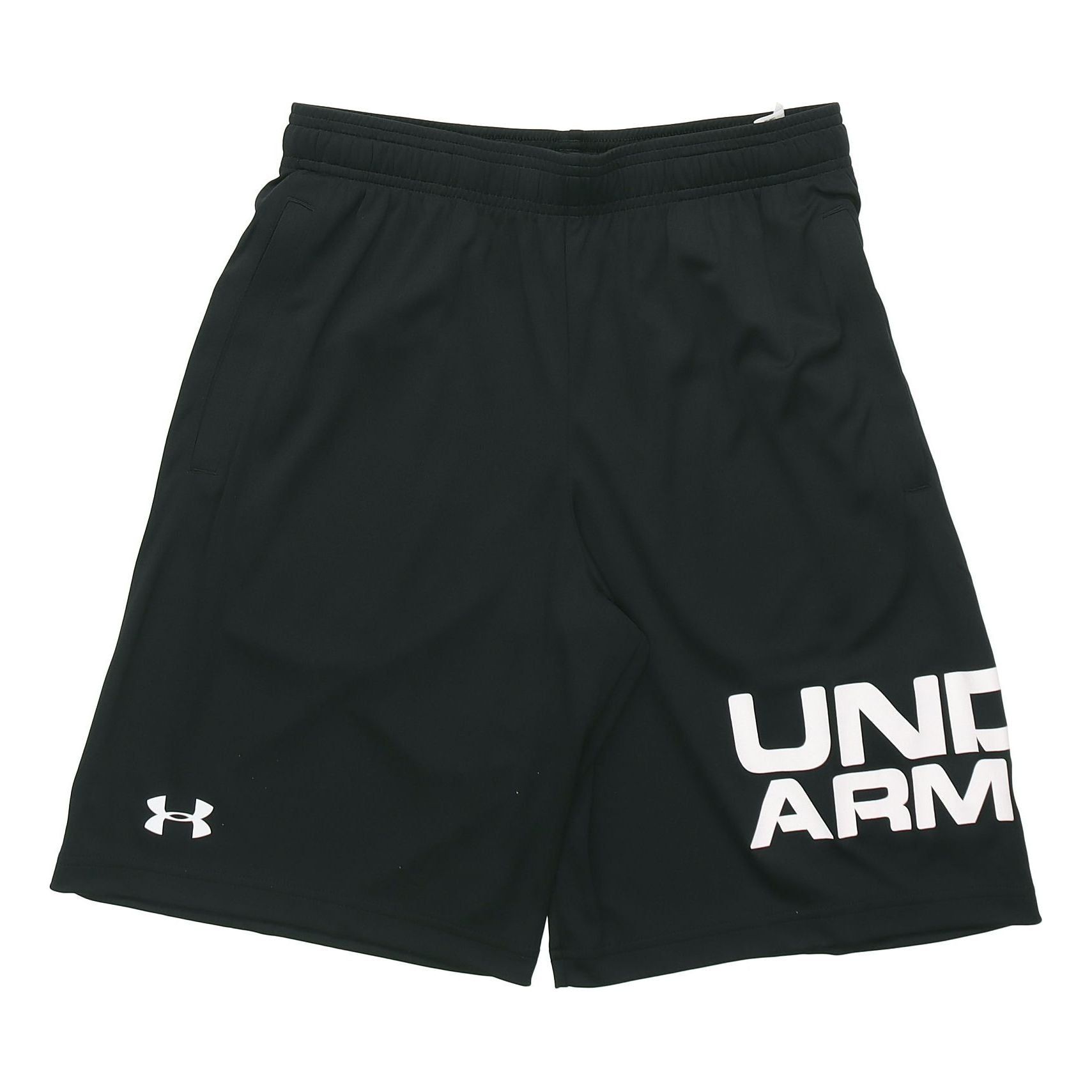 Under Armour Tech Wordmark Sports Shorts 'Black White' 1351653-001 sold by KicksCrew