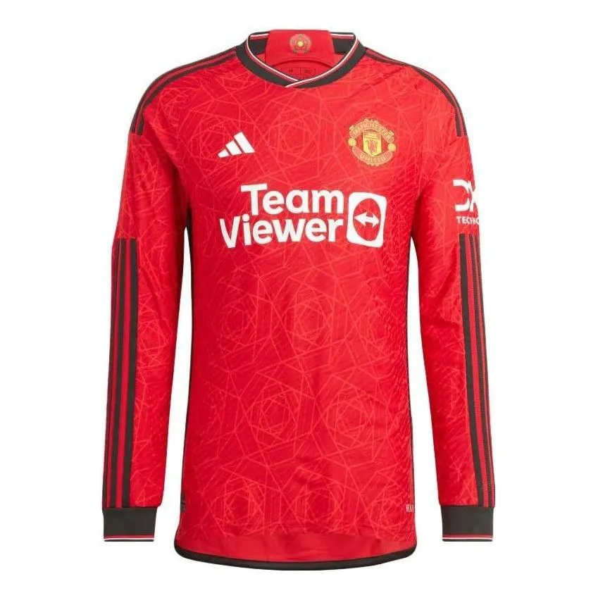 adidas Manchester United 23/24 Long Sleeve Home Authentic Jersey 'Team Collegiate Red' IP1728 sold by KicksCrew