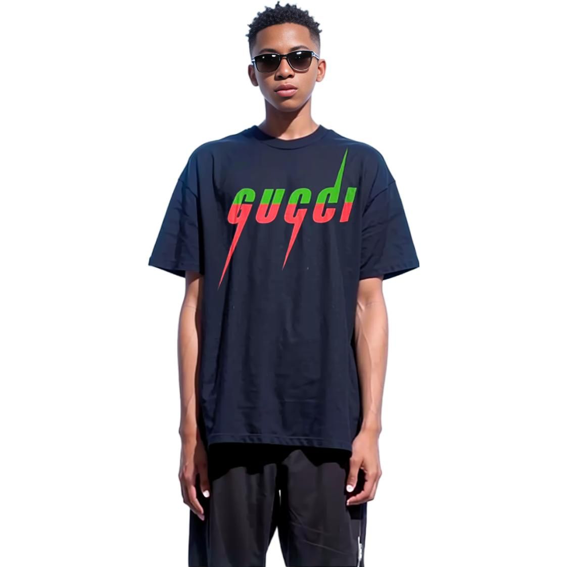 Gucci T-Shirt With Gucci Blade Print 'Navy' 565806-XJAZY