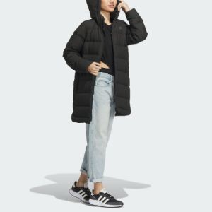 (WMNS) Adidas Mid Length Down Jacket 'Black' IL8938 sold by KicksCrew