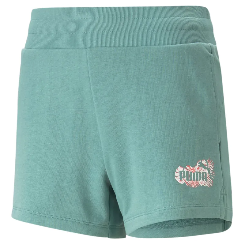 (WMNS) PUMA Essentials+ Power Shorts 'Teal' 673693-84 sold by KicksCrew