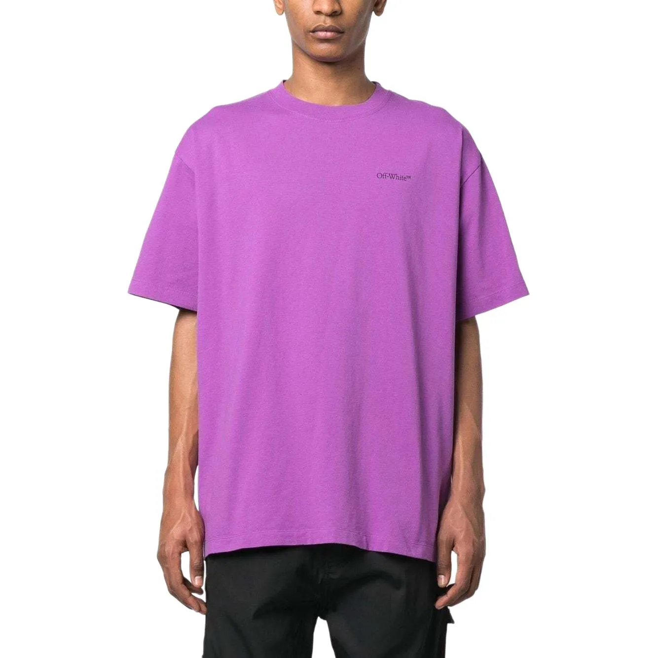 Off-White Arrows Crew-Neck T-shirt 'Purple' OMAA038S23JER0023610 sold by KicksCrew product image thumbnail 3