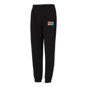PUMA Graphic Logo Sweatpants 'Black' 673604-01 sold by KicksCrew