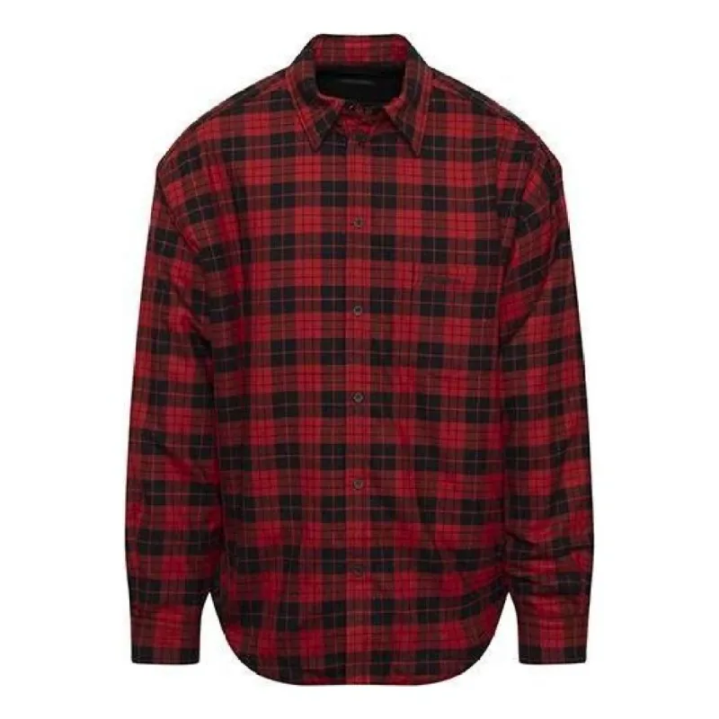 Balenciaga Checkered Flannel Padded Shirt 'Red' 642339TJO276167 sold by KicksCrew