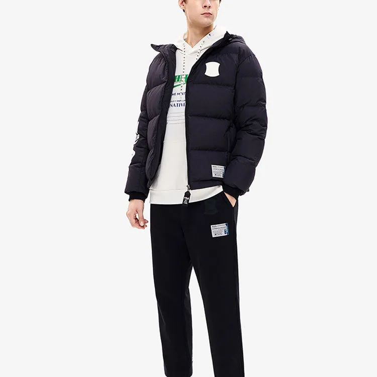 FILA x MIHARA YASUHIRO Collaborative Oversized Hooded Down Jacket 'Black White Blue' F11M243904F-BK sold by KicksCrew product image thumbnail 3
