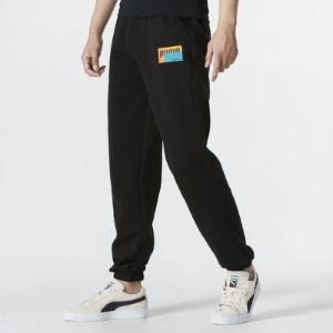 PUMA Graphic Logo Sweatpants 'Black' 673604-01 sold by KicksCrew