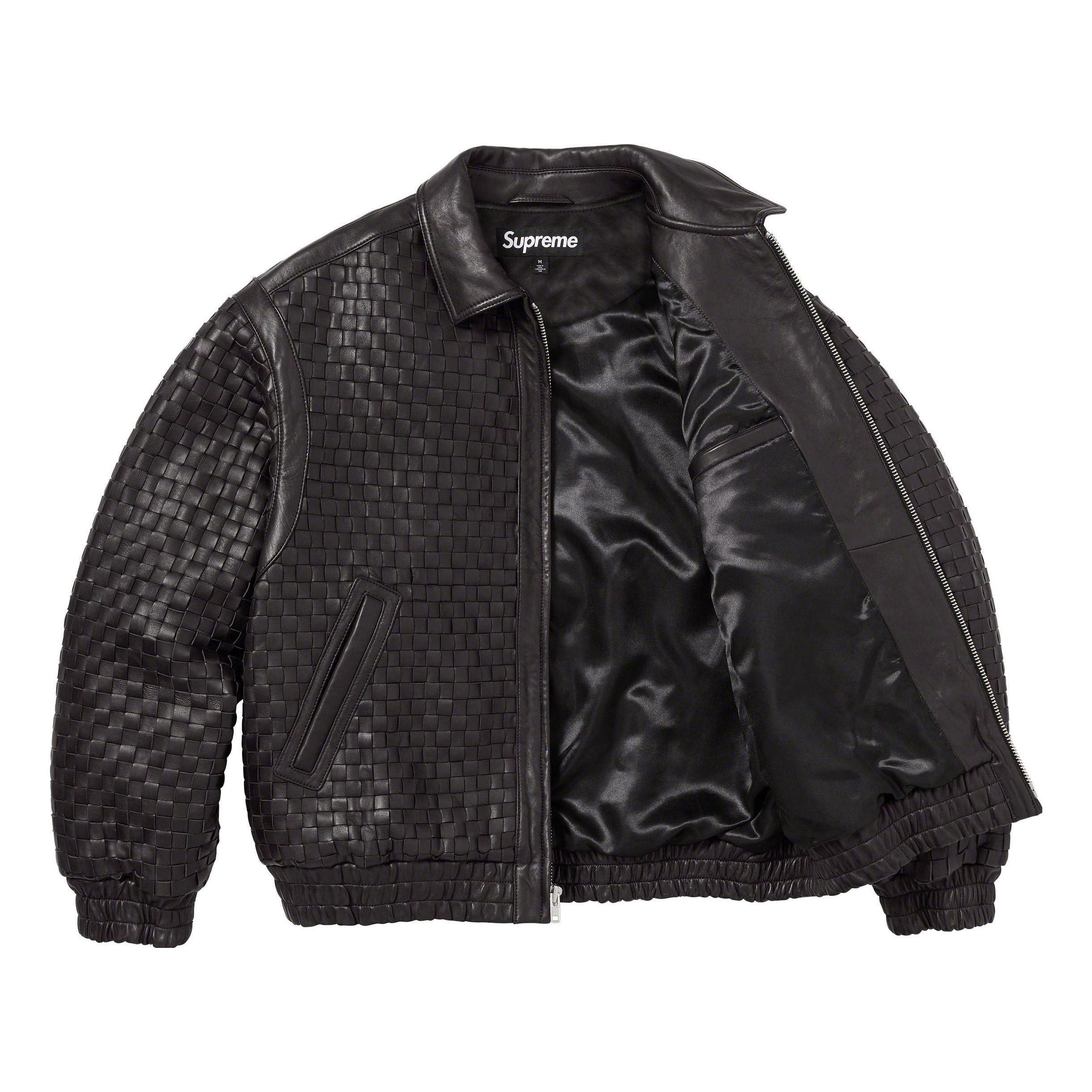Supreme Woven Leather Varsity Jacket 'Black' SUP-FW23-054 sold by KicksCrew product image thumbnail 3