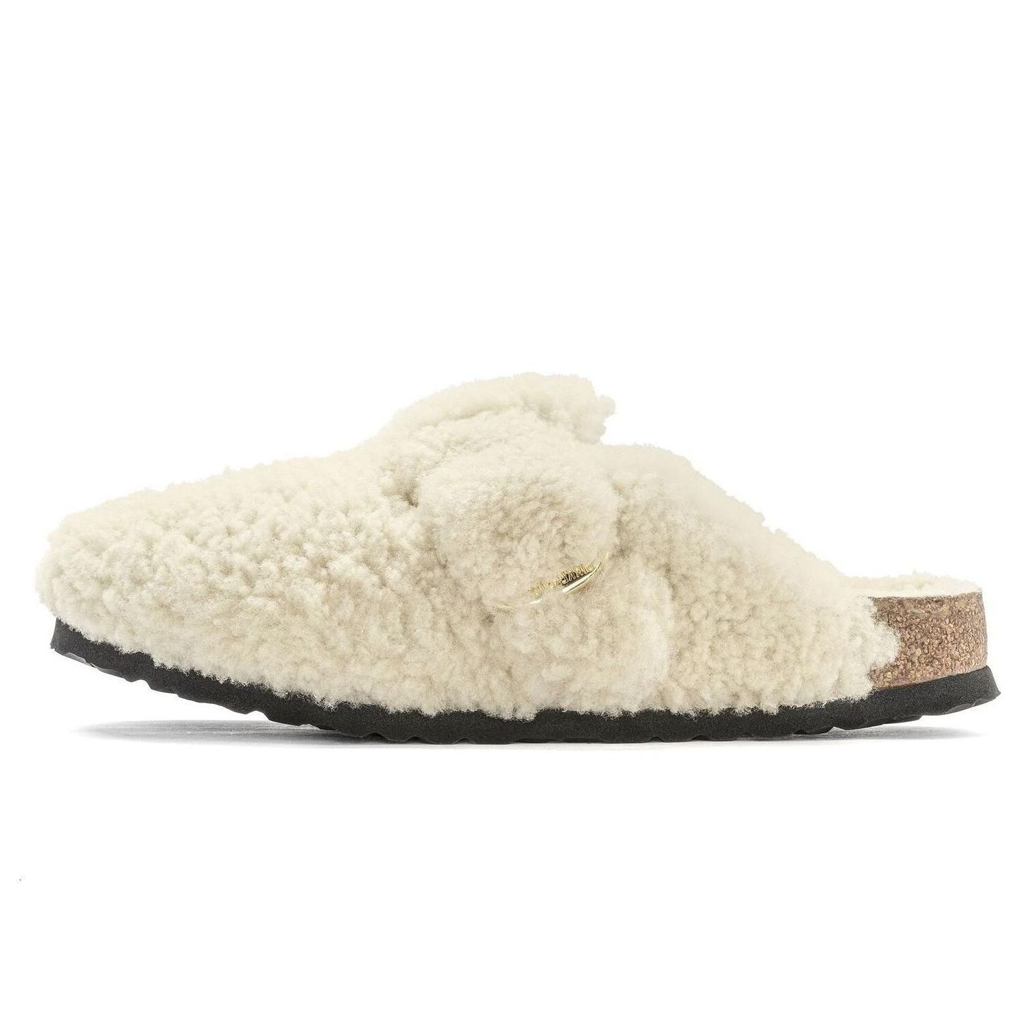 (WMNS) Birkenstock Boston Big Buckle Shearling Narrow Fit 'Eggshell' 1025664 sold by KicksCrew