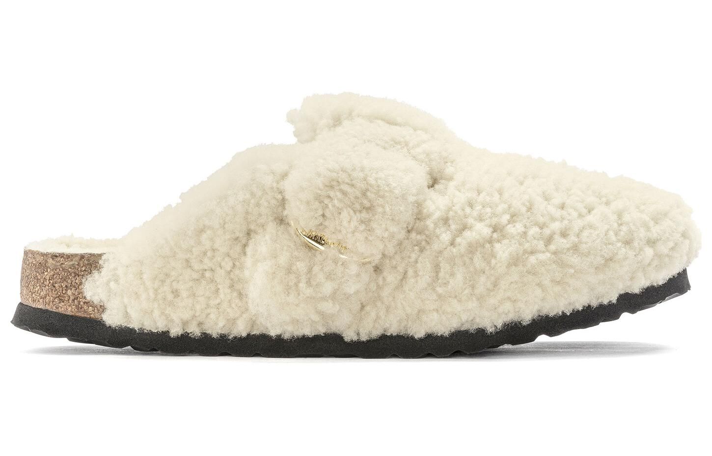 (WMNS) Birkenstock Boston Big Buckle Shearling Narrow Fit 'Eggshell' 1025664 sold by KicksCrew product image thumbnail 2