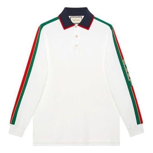 Gucci Cotton Jersey Polo With Gucci Stripe 'White' 545784-XJAG4-9061 sold by KicksCrew