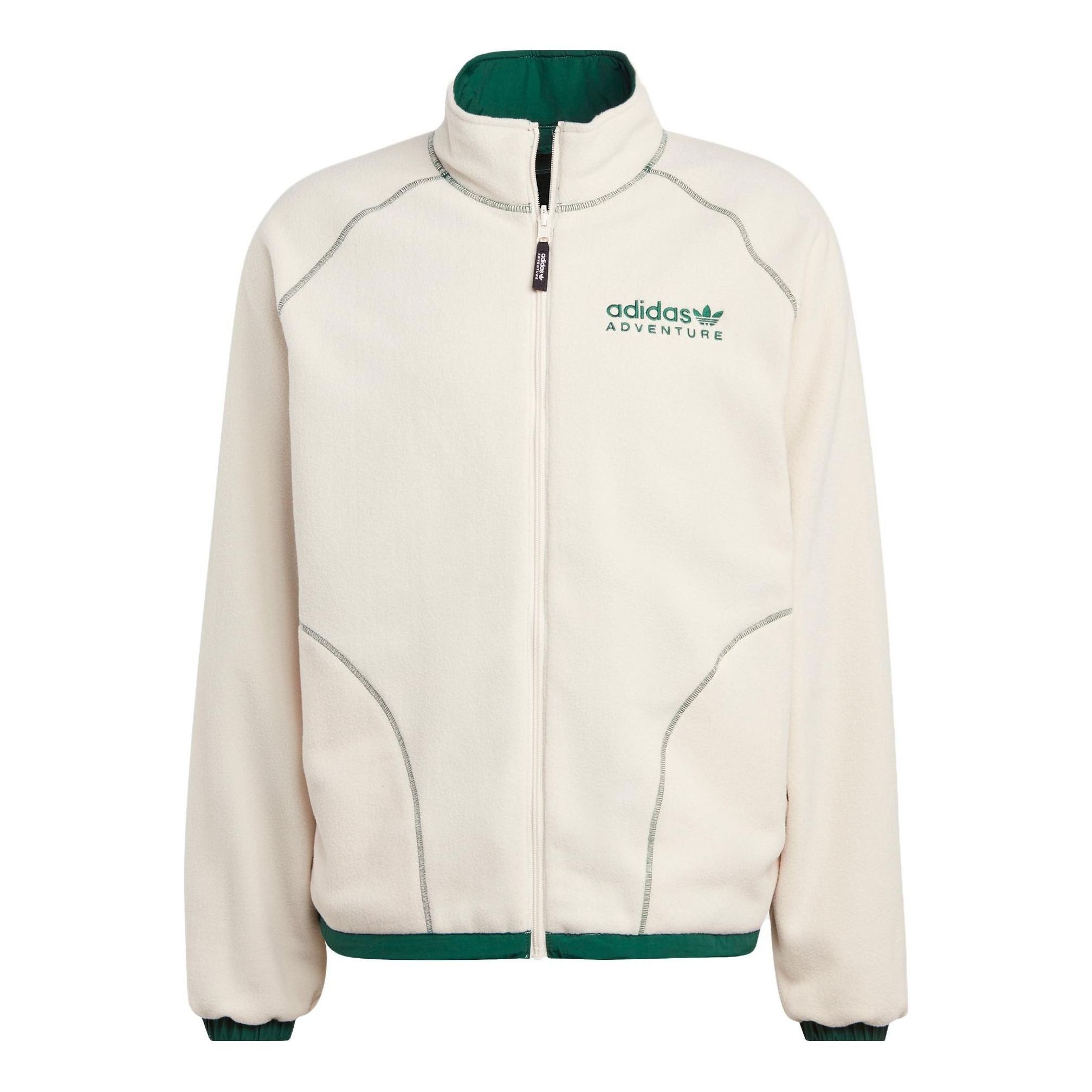 adidas Originals Adventure Fleece Reversible Jacket 'White Green' HR4227 sold by KicksCrew
