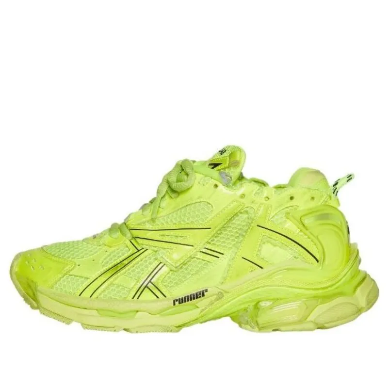 Balenciaga Runner Sneakers 'Fluorescent Yellow' 677403W3RB47510 sold by KicksCrew