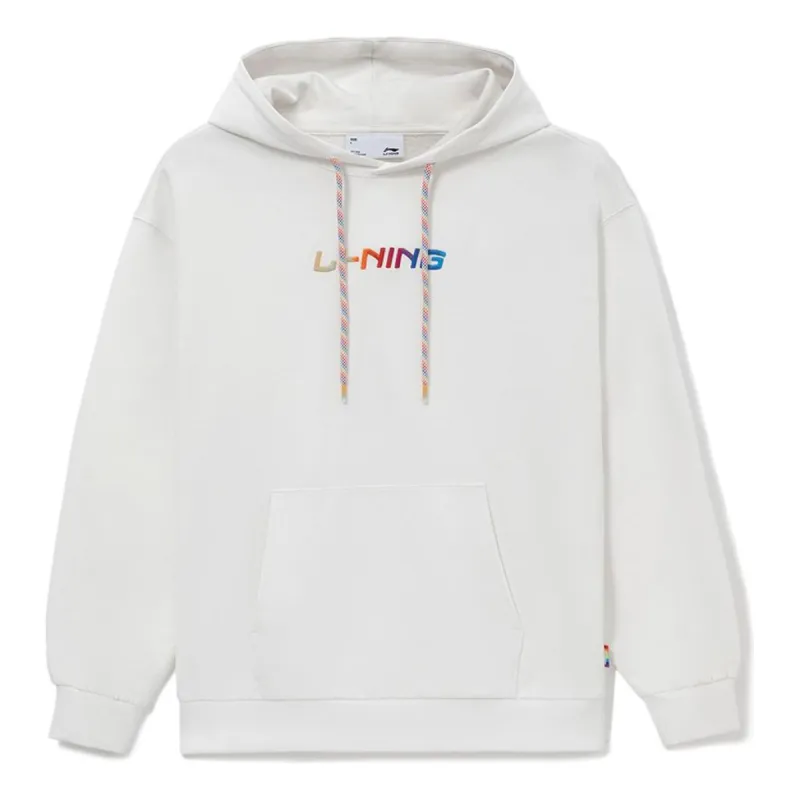 Li-Ning Embroidered Logo Hoodie 'Creamy White' AWDS533-2 sold by KicksCrew