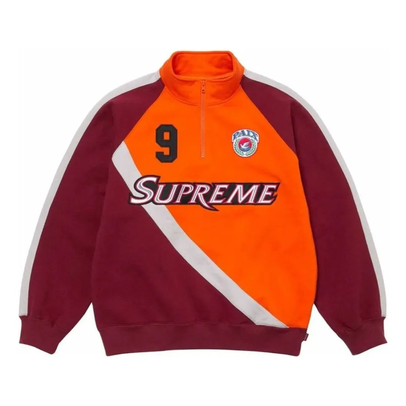 Supreme Equipe Half Zip Sweatshirt 'Orange Burgundy' SUP-SS24-228 sold by KicksCrew