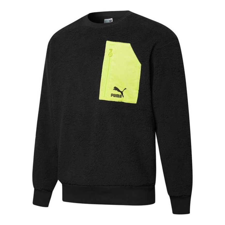 Puma Retro Sherpa Crew Neck Sweatshirt 'Black' 534814-01 sold by KicksCrew