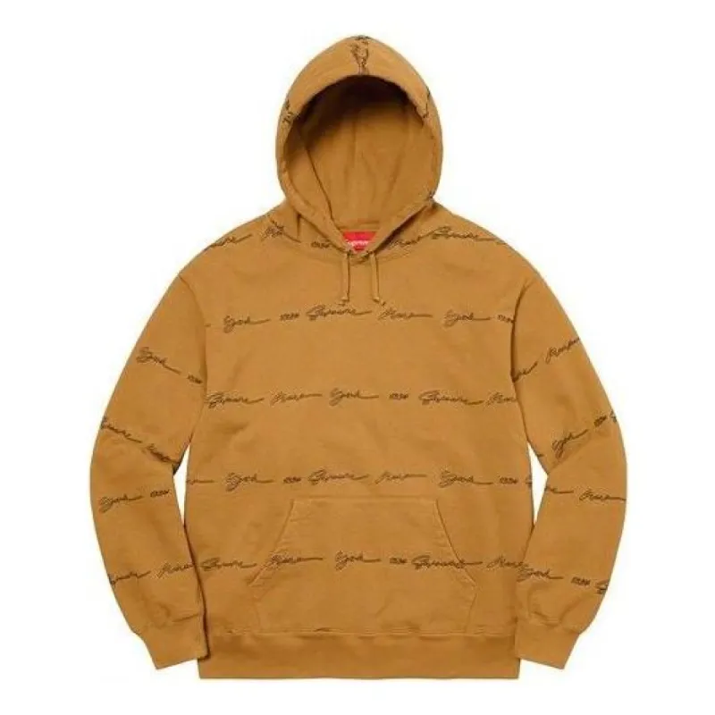 Supreme Script Stripe Hooded Sweatshirt 'Tan Black' SUP-SS22-104 sold by KicksCrew