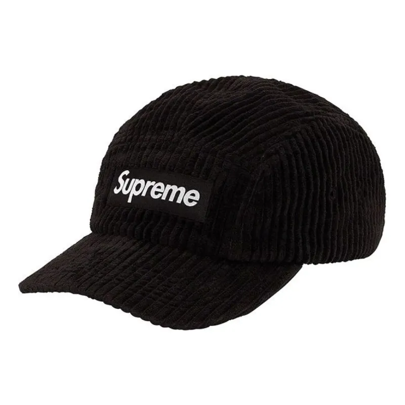 Supreme Wide Wale Corduroy Camp Cap 'Black White' SUP-SS20-501 sold by KicksCrew