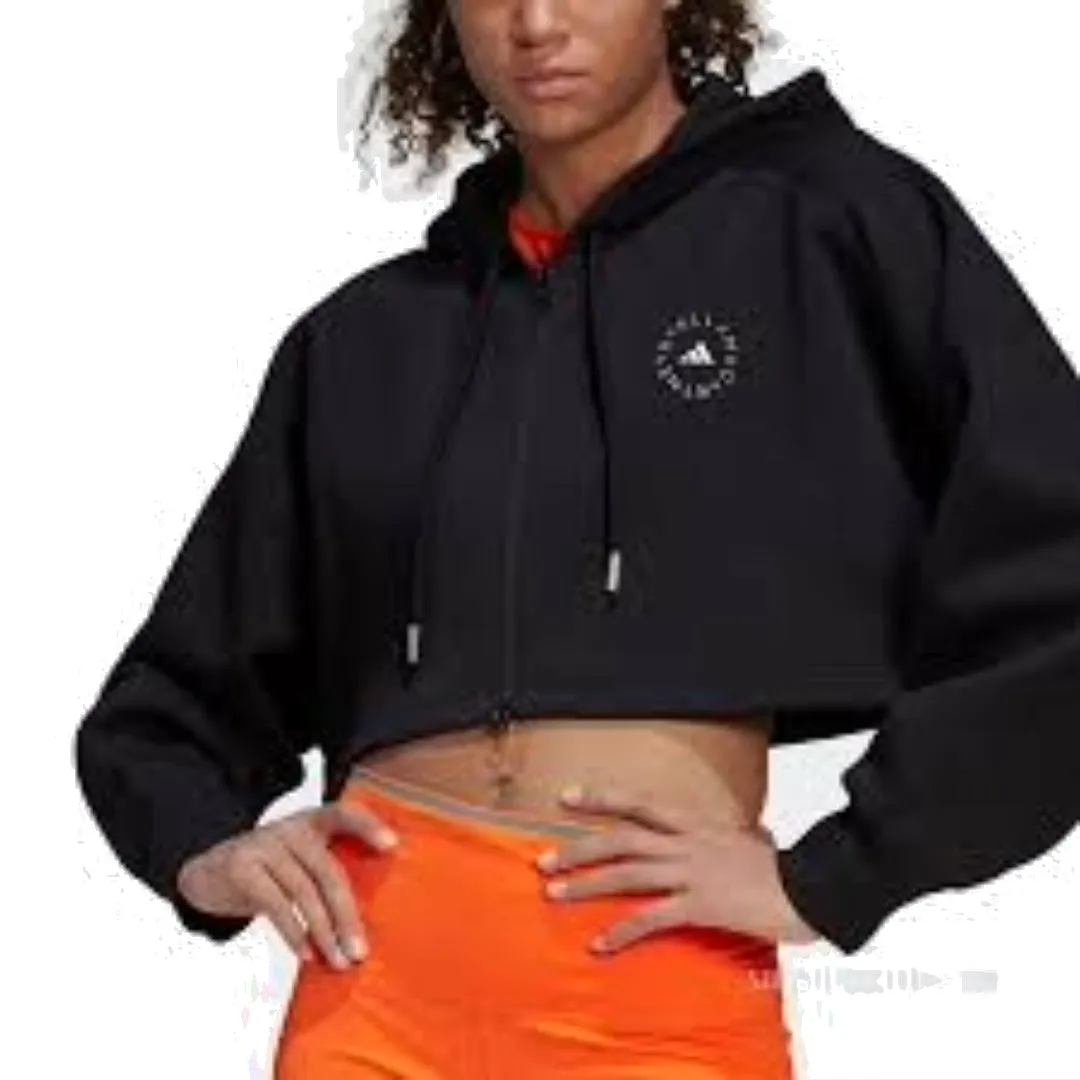 (WMNS) adidas by Stella McCartney Cropped Hoodie 'Black' H59962 sold by KicksCrew product image thumbnail 2