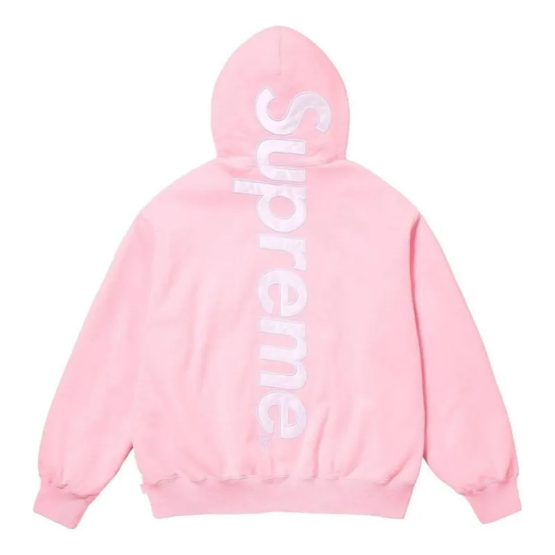 Supreme FW23 Week8 Satin Appliqu Hoodie 'Pink' SUP-FW23-148 sold by KicksCrew