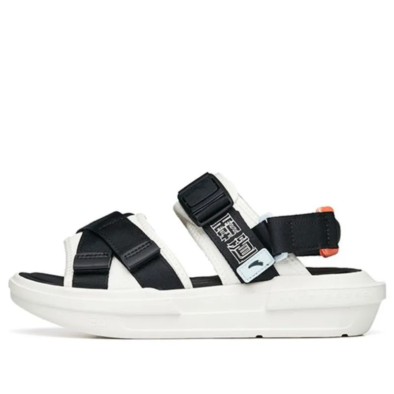 (WMNS) ANTA BaDao Sandals 'Black White Orange' 122238501-2 sold by KicksCrew