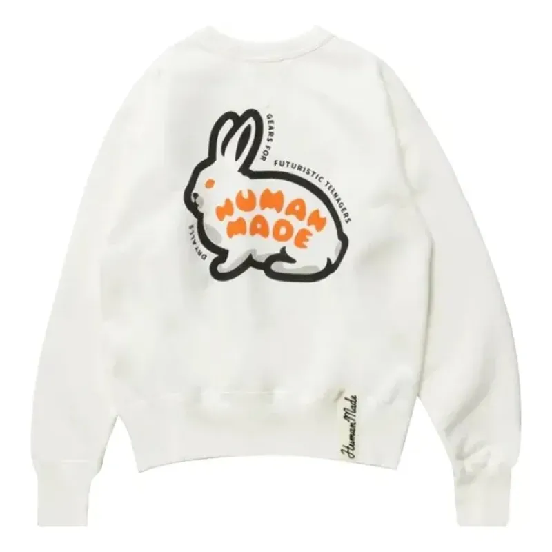 HUMAN MADE Crewneck Rabbit Sweatshirt 'White' HM24CS020 sold by KicksCrew